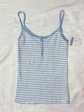 Brandy Melville blue & white stripe Zelly long tank